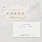 Abstracte Glitter Ivory Gold 5 Punch Loyalty Visitekaartje (Voorkant / Achterkant)