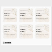 Abstracte Glitter Ivory Gold Waterverf-kaars Vierkante Sticker (Vel)