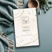 Abstracte Glitter Ivory Gold Waterverf Logo Visitekaartje