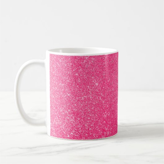 Abstracte glitter lichtachtergrond. de-focusedback koffiemok (Links)