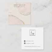 Abstracte Glitter Roos Gold Ketting Band Sjabloon Vierkante Visitekaartje (Voorkant / Achterkant)