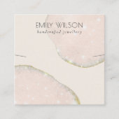 Abstracte Glitter Roos Gold Ketting Band Sjabloon Vierkante Visitekaartje (Voorkant)