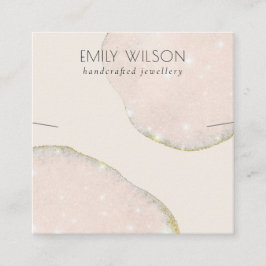 Abstracte Glitter Roos Gold Ketting Band Sjabloon Vierkante Visitekaartje