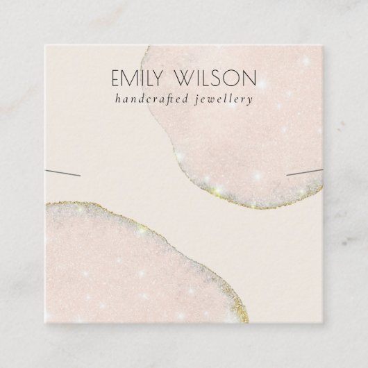 Abstracte Glitter Roos Gold Ketting Band Sjabloon Vierkante Visitekaartje (Voorkant)