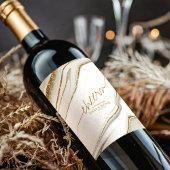 Abstracte Glitter Strata Cheers Ivory ID903 Wijn Etiket