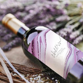 Abstracte Glitter Strata Cheers Lila/Wht ID903 Wijn Etiket