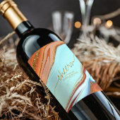 Abstracte Glitter Strata Cheers Sky Blue ID903 Wijn Etiket