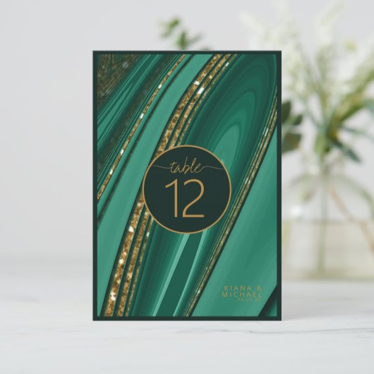 Abstracte Glitter Strata Lijst Aantal Groene ID903 Kaart (Staand voorkant)