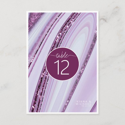 Abstracte Glitter Strata-tabelnummer plum ID903 Kaart (Achterkant)