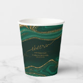 Abstracte Glitter Strata Wedding Cheers Green ID90 Papieren Bekers (Voorkant)