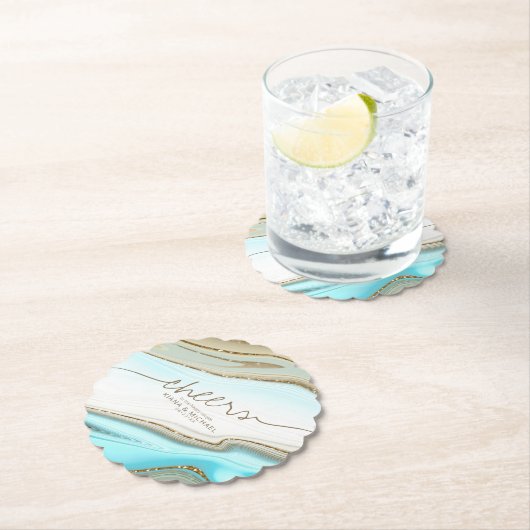 Abstracte Glitter Strata Wedding Cheers ID903 Kartonnen Onderzetters (Insitu)