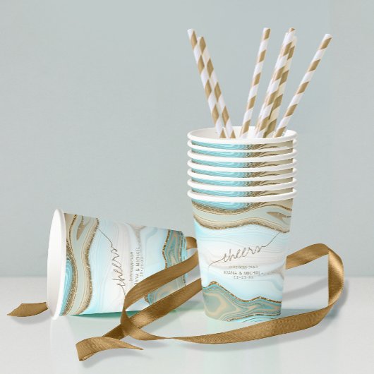 Abstracte Glitter Strata Wedding Cheers ID903 Papieren Bekers