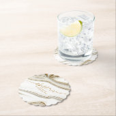 Abstracte Glitter Strata Wedding Cheers Ivory ID90 Kartonnen Onderzetters (Insitu)