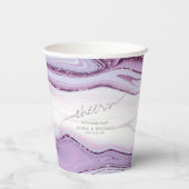 Abstracte Glitter Strata Wedding Cheers Lila ID903 Papieren Bekers (Achterkant)