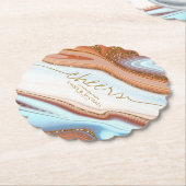 Abstracte Glitter Strata Wedding Cheers SW ID903 Kartonnen Onderzetters (Gekanteld)