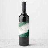 Abstracte Glitter Strata Wedding Cheers Wt Gr ID90 Wijn Etiket (Voorkant)