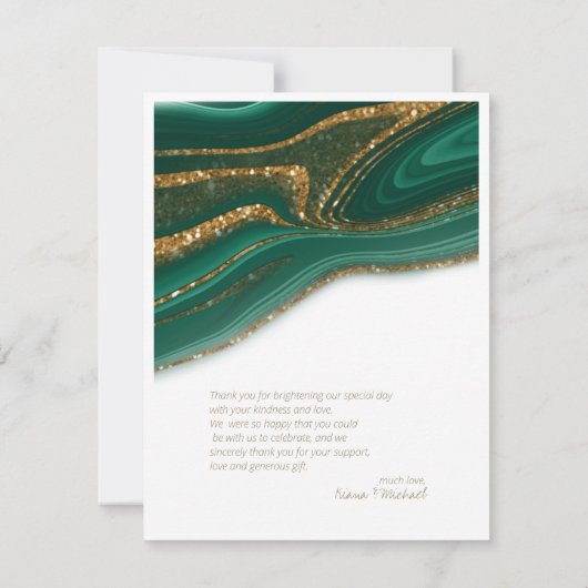 Abstracte Glitter Strata Wedding Dank je Gr ID903 Bedankkaart (Achterkant)