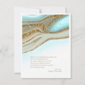 Abstracte Glitter Strata Wedding Dank u ID903 Bedankkaart (Achterkant)