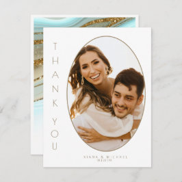 Abstracte Glitter Strata Wedding Dank u ID903 Bedankkaart