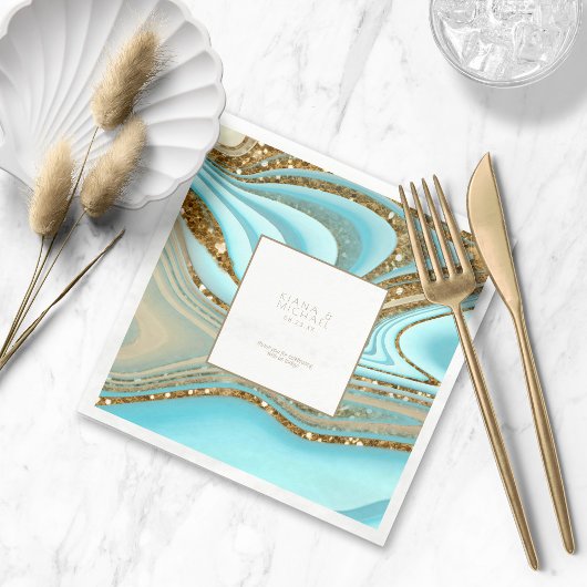 Abstracte Glitter Strata Wedding Dank u ID903 Servet