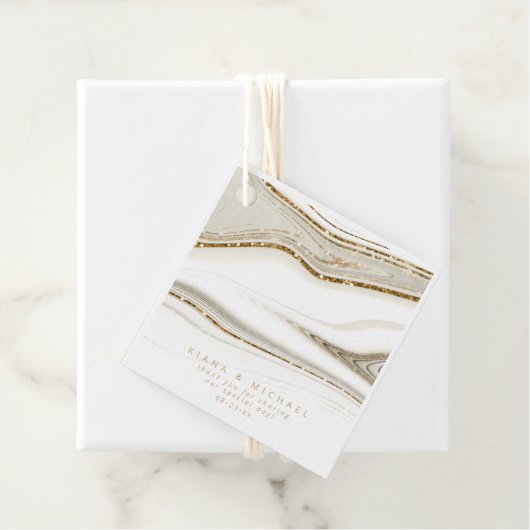 Abstracte Glitter Strata Wedding Dank u Iv ID903 Bedankjes Labels (In situ)