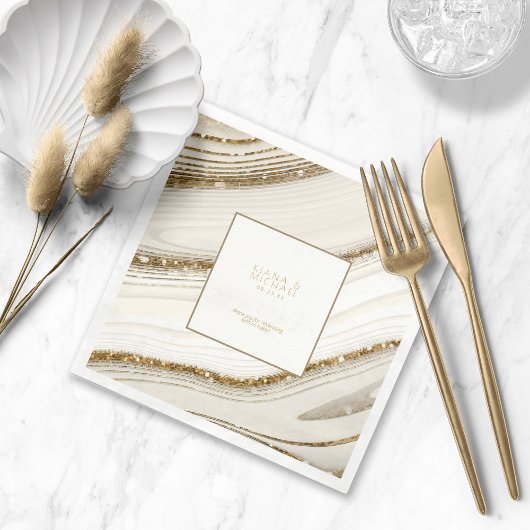 Abstracte Glitter Strata Wedding Dank u Iv ID903 Servet