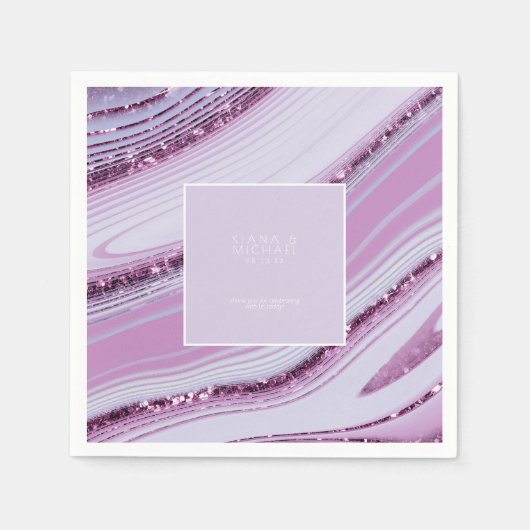 Abstracte Glitter Strata Wedding Dank u Lc ID903 Servet (Voorkant)