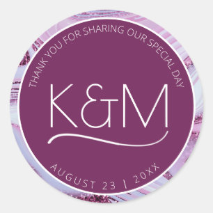 Abstracte Glitter Strata Wedding Dank u pl ID903 Ronde Sticker