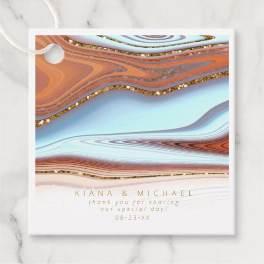 Abstracte Glitter Strata Wedding Dank u SW ID903 Bedankjes Labels (Voorkant)