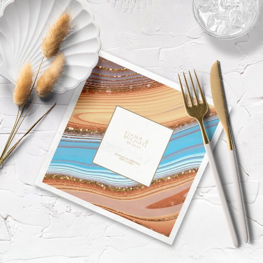 Abstracte Glitter Strata Wedding Dank u SW ID903 Servet