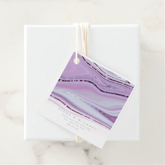 Abstracte Glitter Strata Wedding Dank u WT ID903 Bedankjes Labels (In situ)