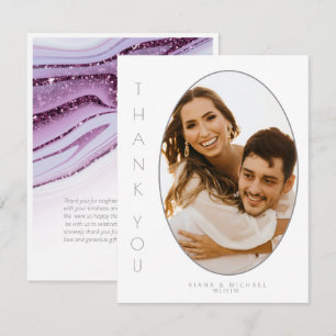 Abstracte Glitter Strata Wedding Dank u WT ID903 Bedankkaart