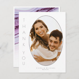 Abstracte Glitter Strata Wedding Dank u WT ID903 Bedankkaart