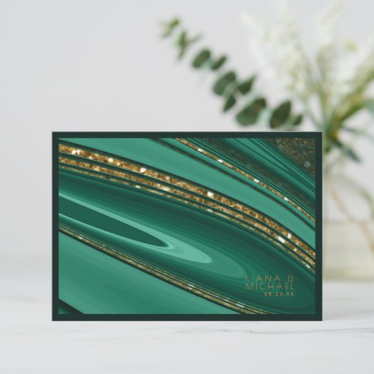 Abstracte Glitter Strata Wedding Details Gr ID903 Informatiekaartje (Staand voorkant)