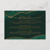 Abstracte Glitter Strata Wedding Details Gr ID903 Informatiekaartje (Achterkant)