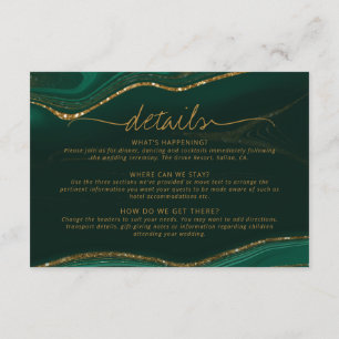 Abstracte Glitter Strata Wedding Details Gr ID903 Informatiekaartje