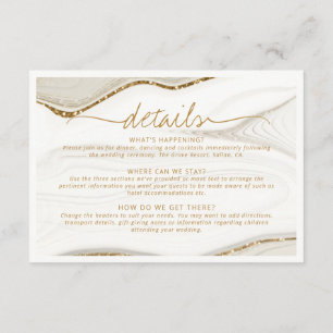 Abstracte Glitter Strata Wedding Details Ivry ID90 Informatiekaartje