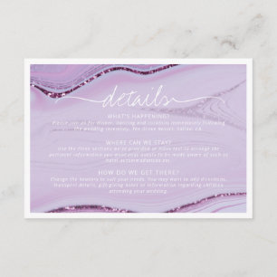 Abstracte Glitter Strata Wedding Details Lilc ID90 Informatiekaartje