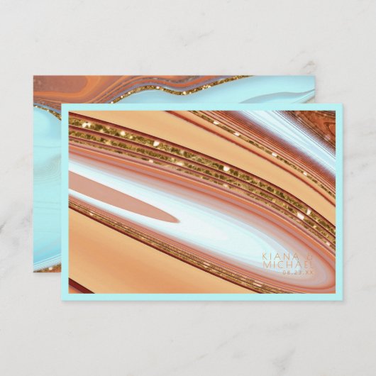 Abstracte Glitter Strata Wedding Details SB ID903 Informatiekaartje (Voorkant / Achterkant)