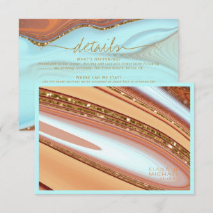 Abstracte Glitter Strata Wedding Details SB ID903 Informatiekaartje