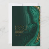 Abstracte Glitter Strata Wedding Dk Green ID903 Kaart (Voorkant)