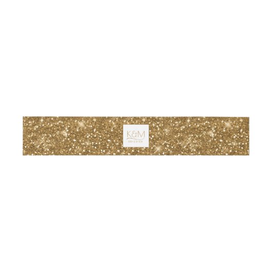 Abstracte Glitter Strata Wedding Gold ID903 Uitnodigingen Wikkel (Vlak)