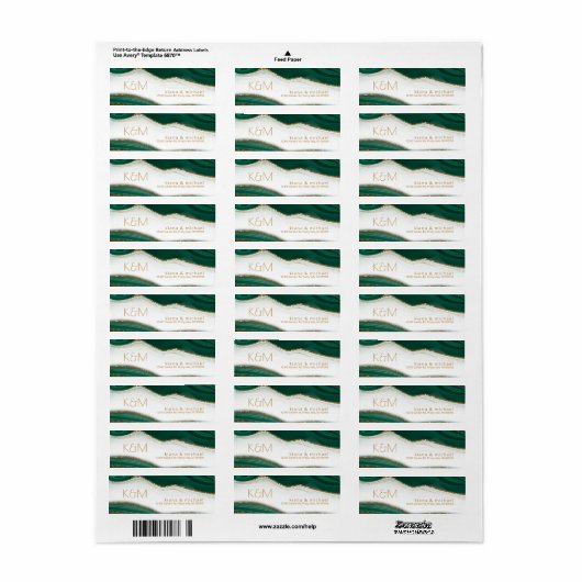 Abstracte Glitter Strata Wedding Green ID903 Etiket (Full Sheet)