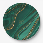 Abstracte Glitter Strata Wedding Green ID903 Papieren Bordje (Voorkant)