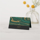 Abstracte Glitter Strata Wedding Green ID903 Plaatskaartje (Achterkant)