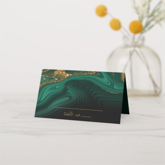 Abstracte Glitter Strata Wedding Green ID903 Plaatskaartje (Voorkant)
