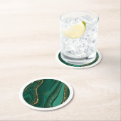 Abstracte Glitter Strata Wedding Green ID903 Ronde Kartonnen Onderzetter (Insitu)