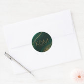 Abstracte Glitter Strata Wedding Green ID903 Ronde Sticker (Envelop)