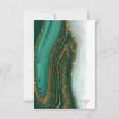 Abstracte Glitter Strata Wedding Green ID903 RSVP Kaartje (Voorkant)
