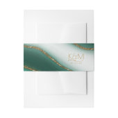 Abstracte Glitter Strata Wedding Green ID903 Uitnodigingen Wikkel (Voorkant Voorbeeld)